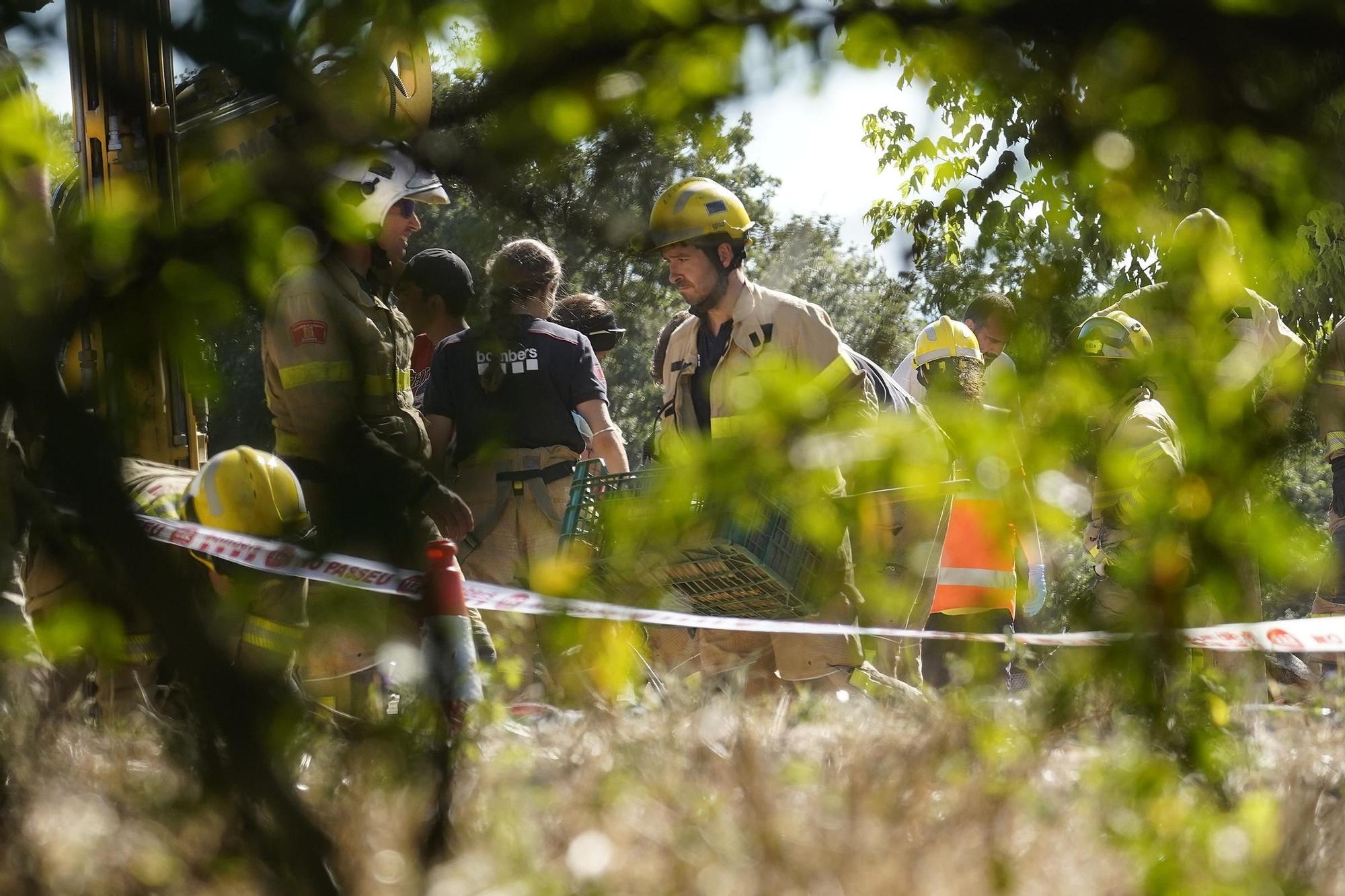 The moment of the worker's rescue in Caldes de Malavella