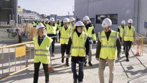 Paneque visita les obres de la potabilitzadora del Besòs.