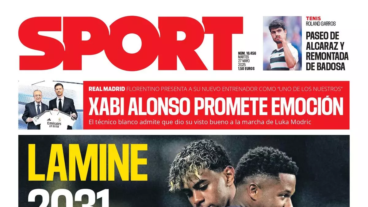 La portada de SPORT de hoy martes, 27 de mayo de 2025
