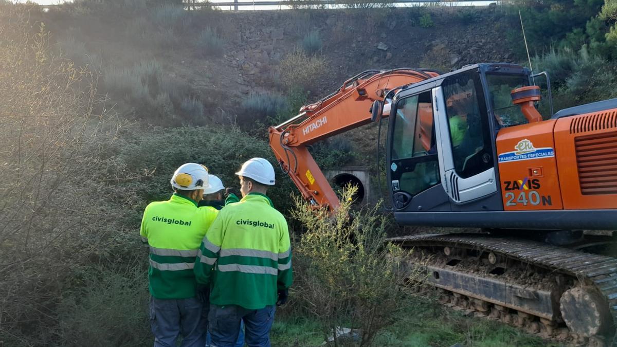 Obras en la autovía A-11 en la frontera.