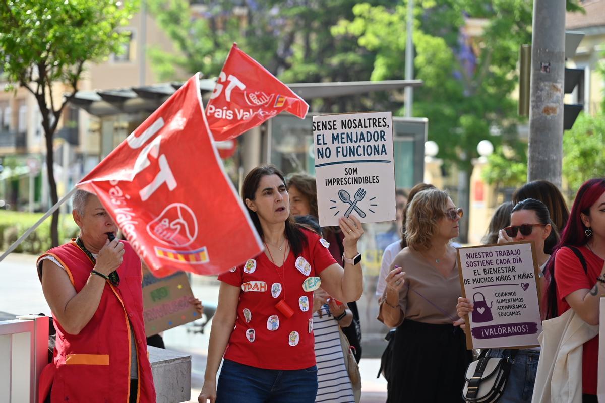 Manifestación comedores escolares en Castellón