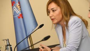 Marián Mouriño,
 ayer, en el salón 
regio de A Sede. 
|  Pablo H. Gamarra