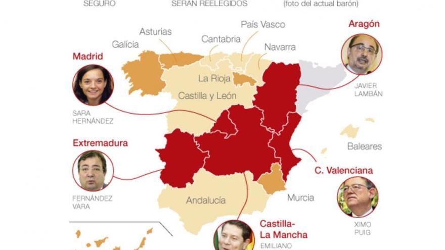 Los barones del PSOE que están en la cuerda floja... y los que no