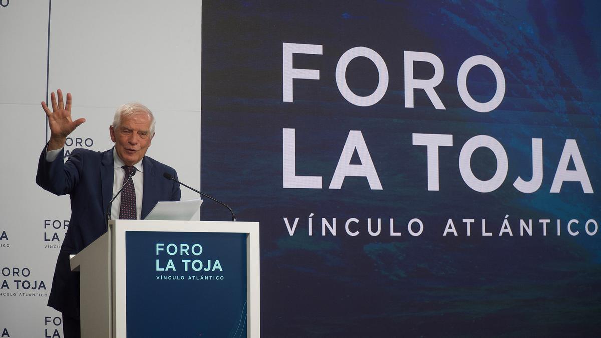 Josep Borrell durante su intervención en el IV Foro la Toja 