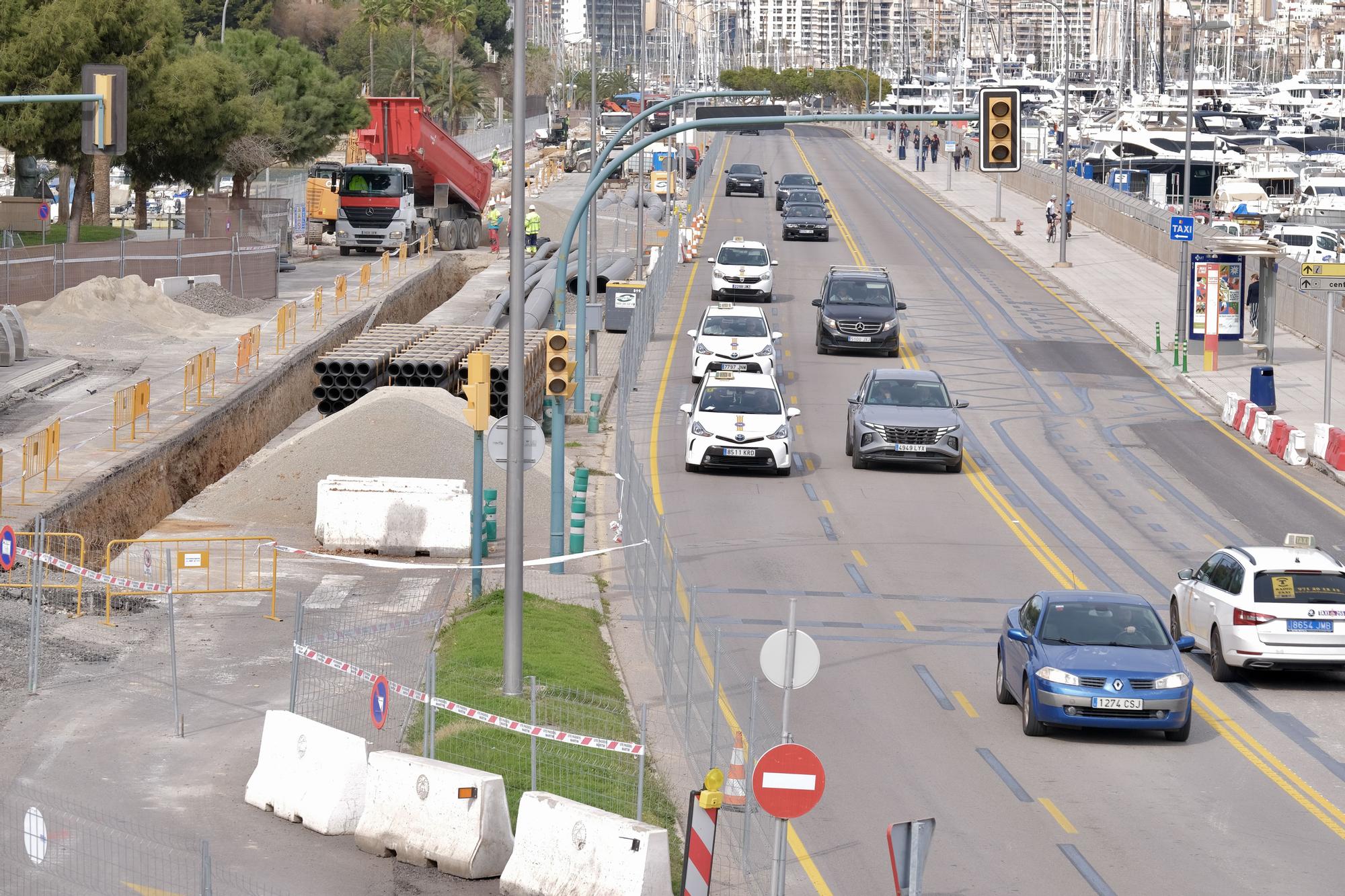 Las fotos de la evolución de obras del Paseo Marítimo de Palma después de tres meses de trabajos