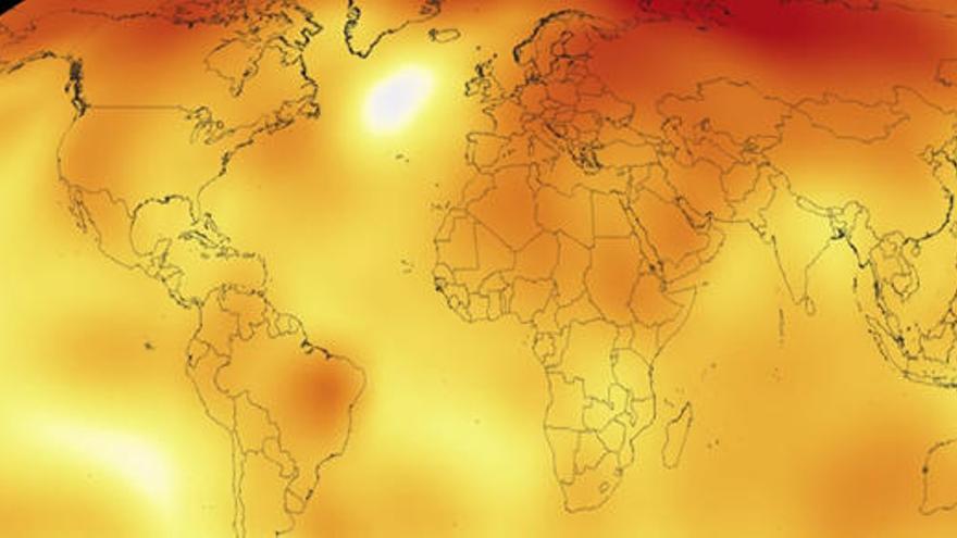 Mapa del calentamiento global.