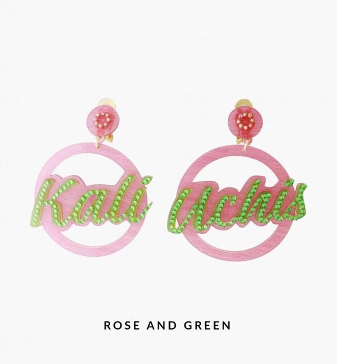 Pendientes Rose and green de Mercedes Salazar