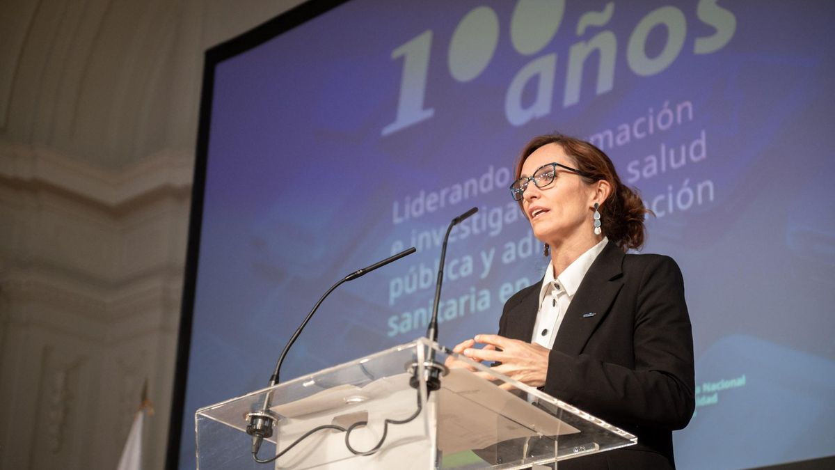 La ministra de Sanidad, Mónica García, en un acto reciente