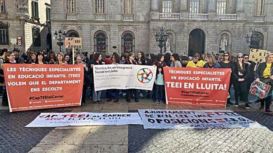 La concentració d&#039;ahir a la plaça Sant Jaume de Barcelona.