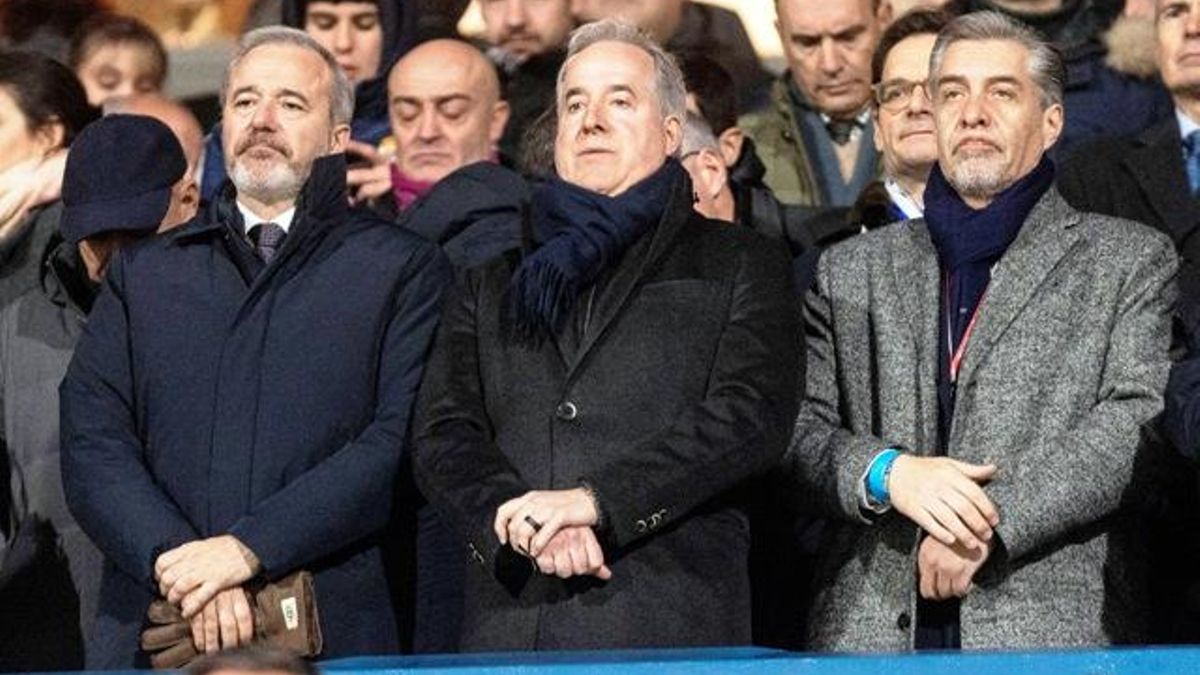 Jorge Mas, en el palco de La Romareda en su última visita en diciembre.