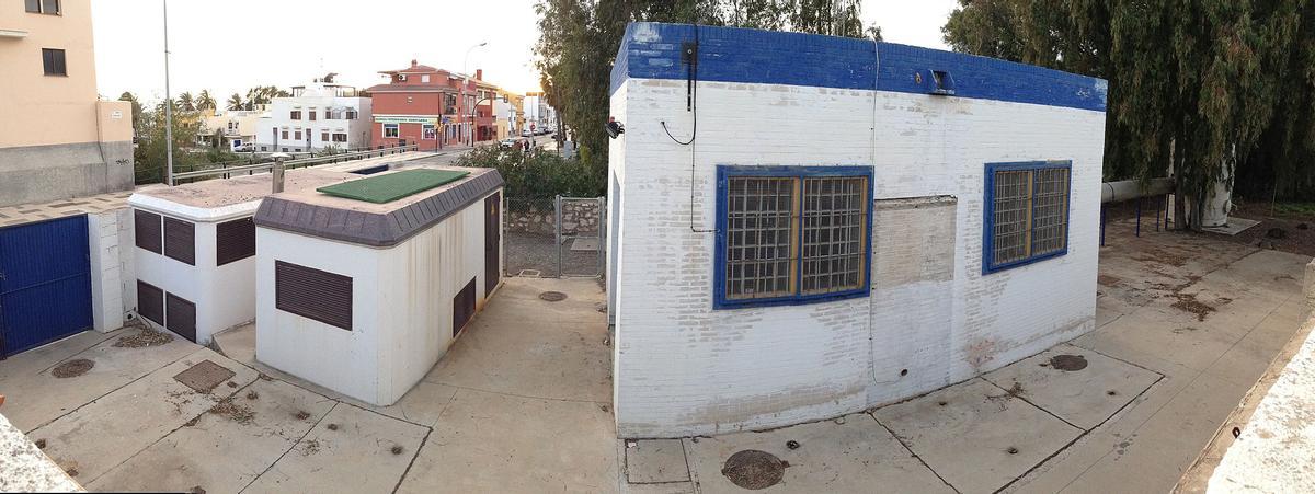 Vista parcial de la EBAR del arroyo Jaboneros, construida en una zona verde de la administración central.
