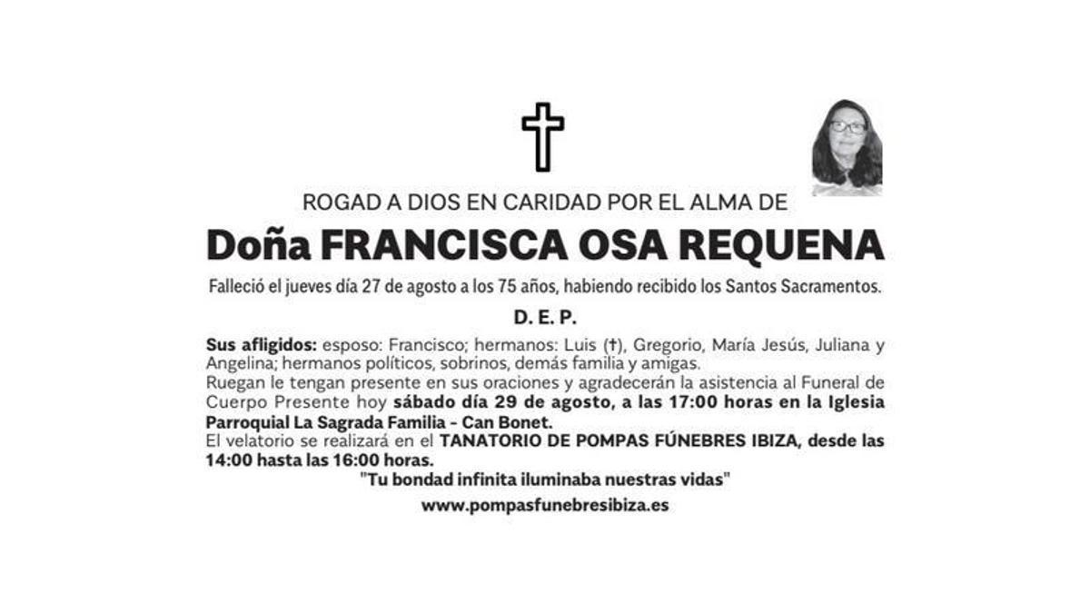 Esquela Francisca Osa Requena