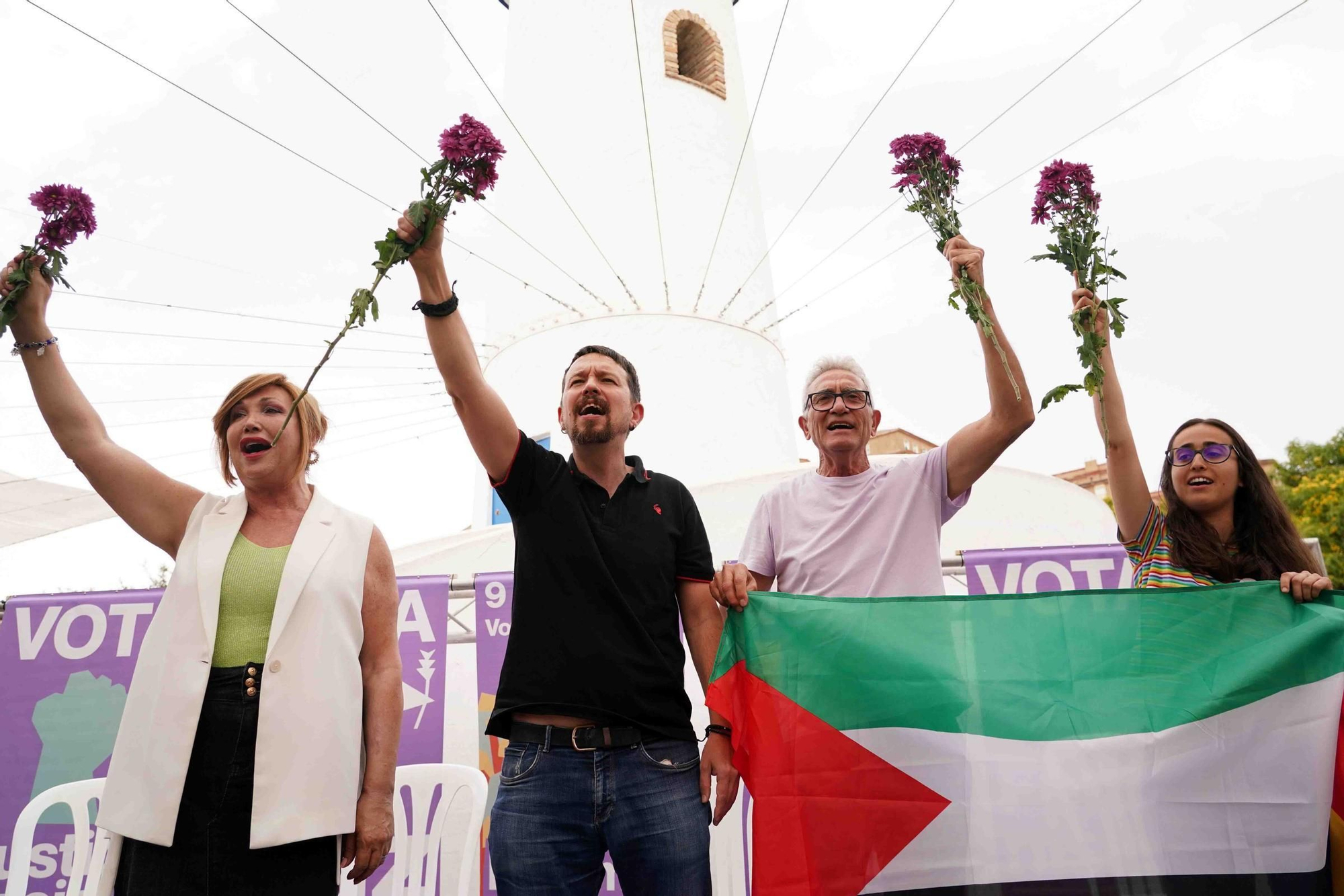 Mitin de Podemos, con Pablo Iglesias, en el Parque de Huelin 
