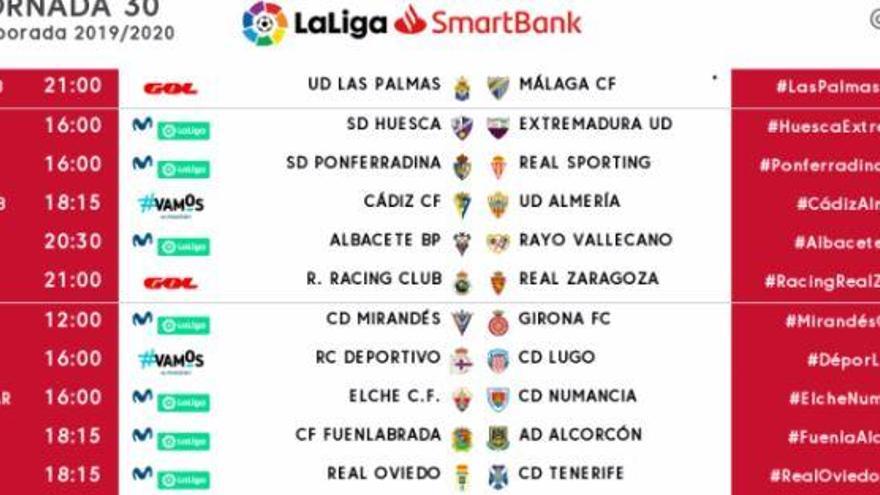 Els horaris de la jornada 30