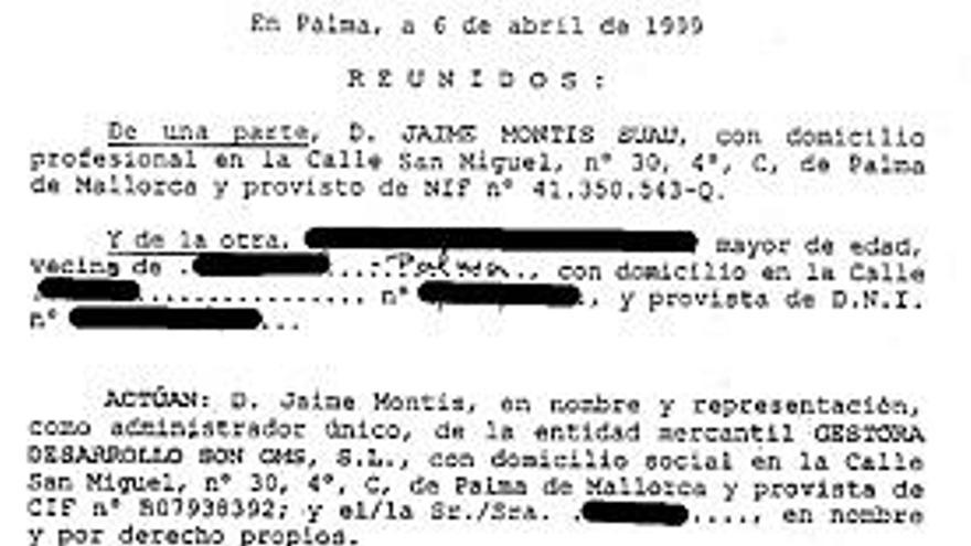 Uno de los documentos que acreditan las cesiones de solares.