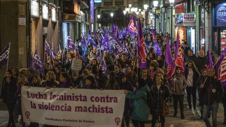 Una manifestación en Zamora contra la violencia de género.