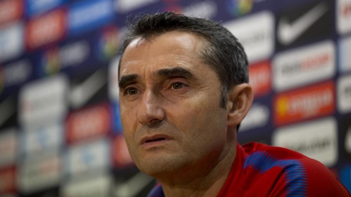 Valverde durante la conferencia de prensa