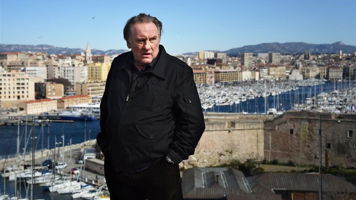 Gérard Depardieu, en Marsella, en la presentación de la segunda temporada de la serie de Netflix 'Marsella'