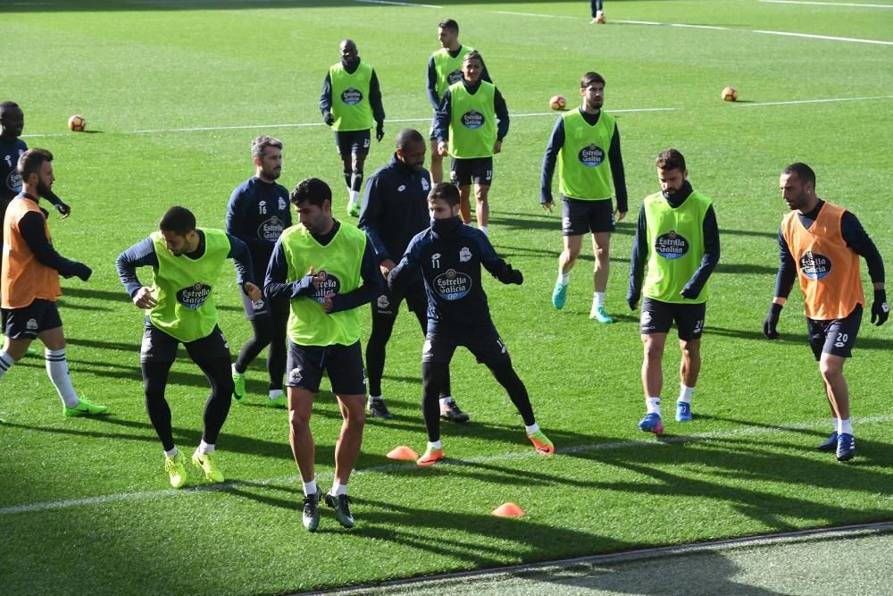 Los futbolistas completaron la última sesión previa al trascendental encuentro en Leganés.La principal novedad en la lista es Álex Bergantiños, que viaja debido a la lesión de Celso Borges.