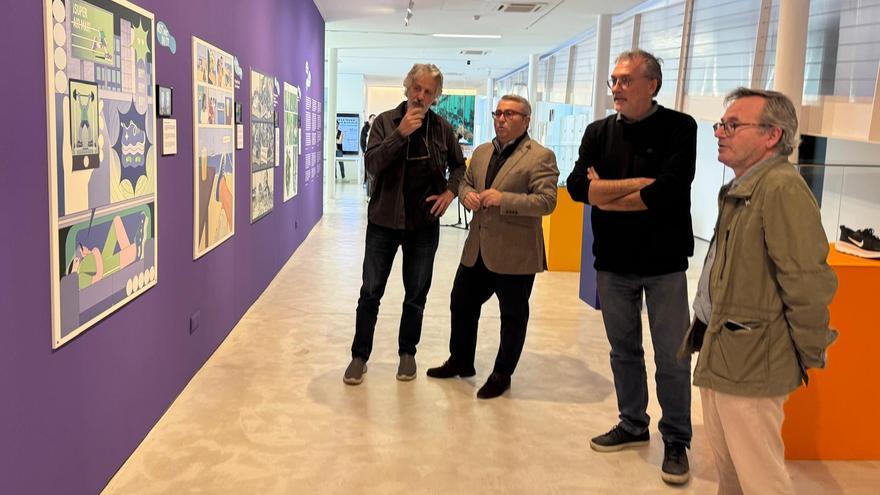 La exposición 'Petjades Dibuixades' une cómic, memoria y patrimonio industrial en el Museo del Calzado de Inca