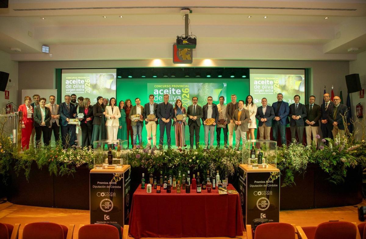 Galardonados en los Premios de aceite de oliva de la Diputación de Córdoba.