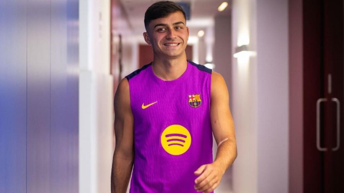 Pedri, en las instalaciones de la Ciutat Esportiva
