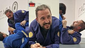Carlos Navarro, durante un entrenamiento en el centro de jiu jitsu Itaca, en Logroño.