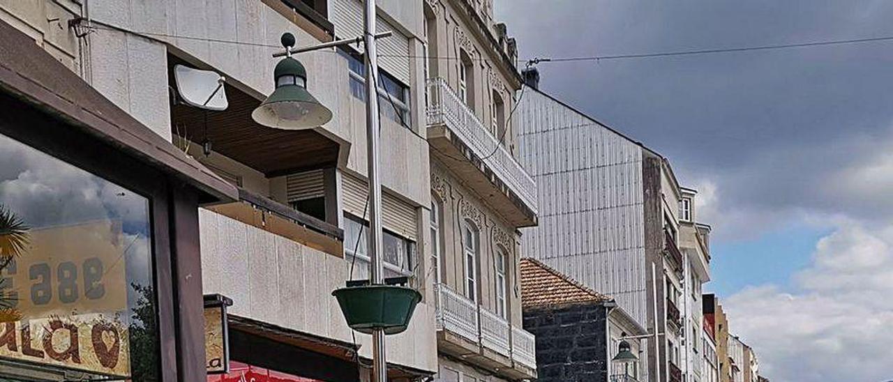 Parada de taxis en Concepción Arenal, en Moaña.