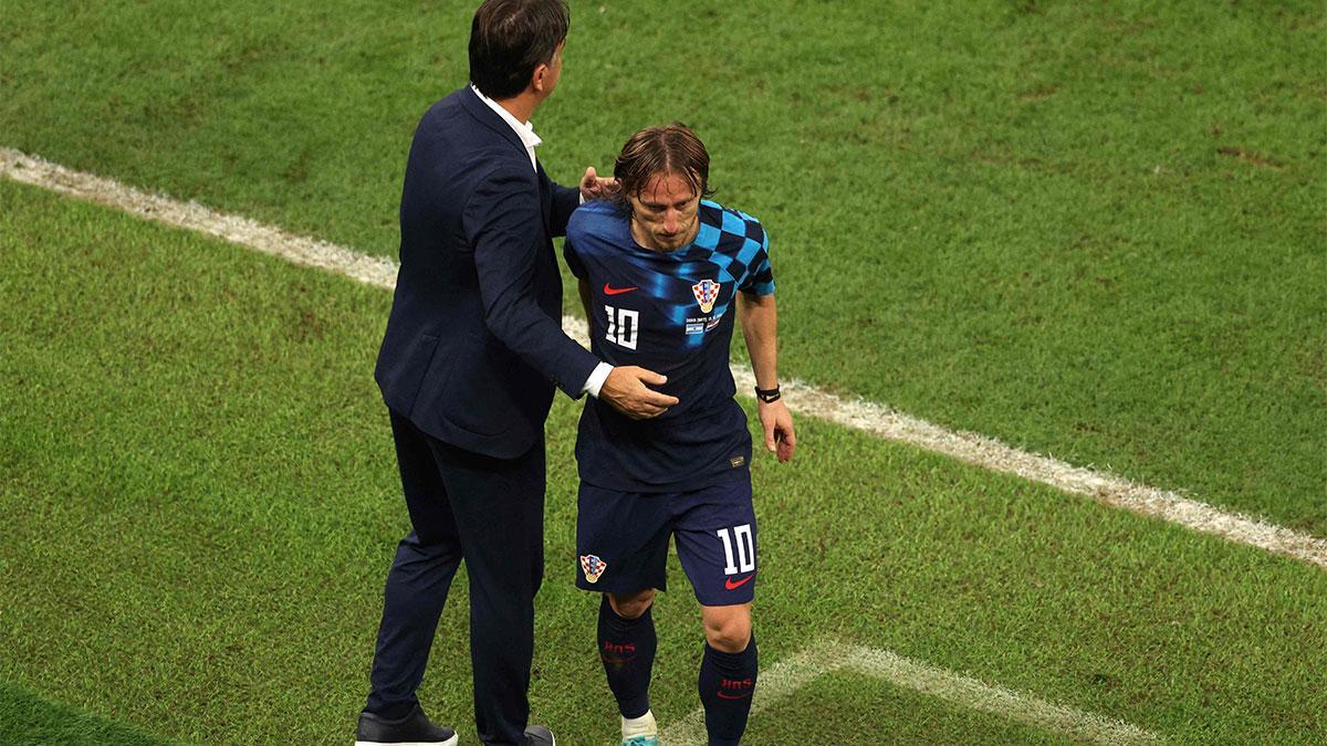 Modric, después de ser sustituido.