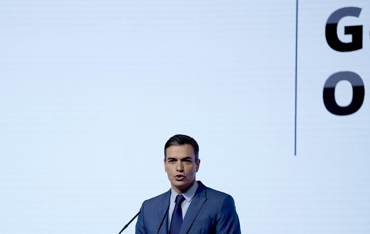 Pedro Sánchez, en el encuentro informativo de Europa Press.