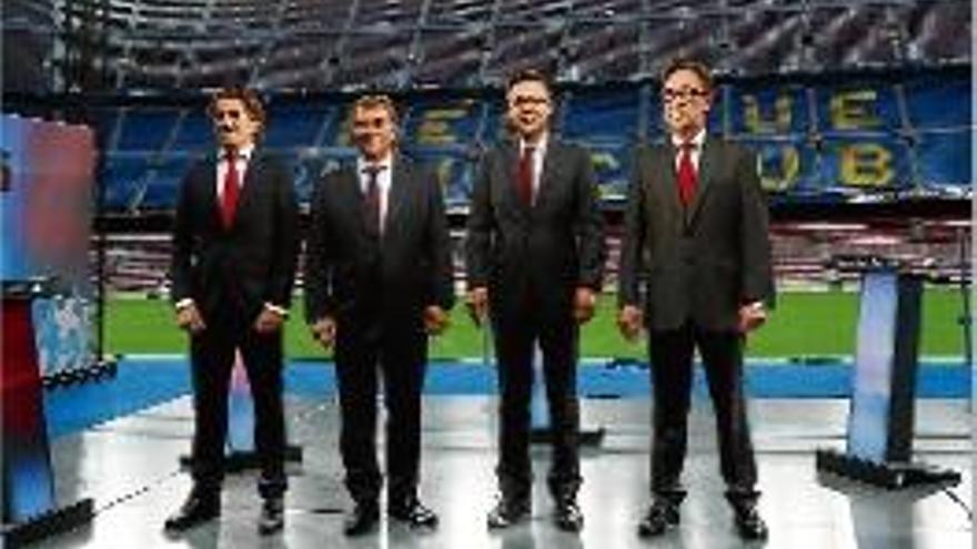 Freixa, Laporta, Bartomeu i Benedito, abans de començar.