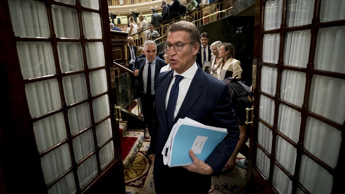 Alberto Núñez Feijóo am Dienstag (26.9.) im Parlament.