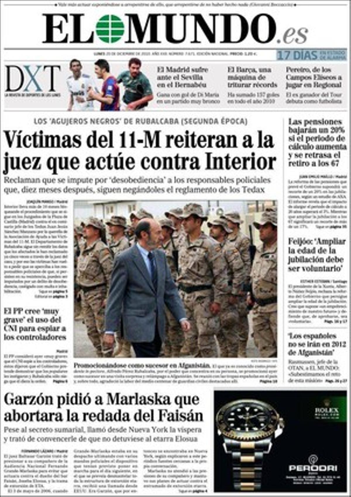 ’El Mundo’ destaca a més que Tele 5 ja no ajudarà el cine amb el 5% dels seus ingressos el 2010.