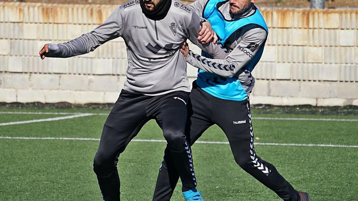 Chumbi con Álvaro Moreno en un entrenamiento de esta semana.