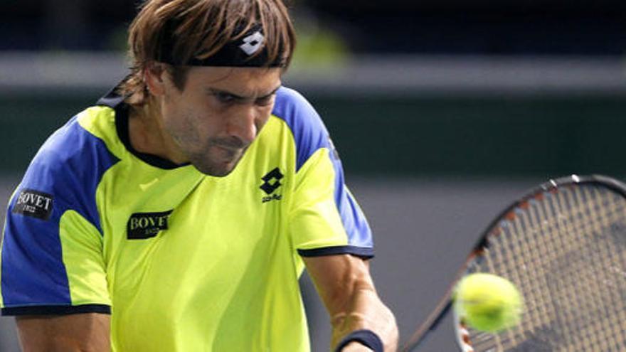 David Ferrer durante el duelo contra Lukas Rosol