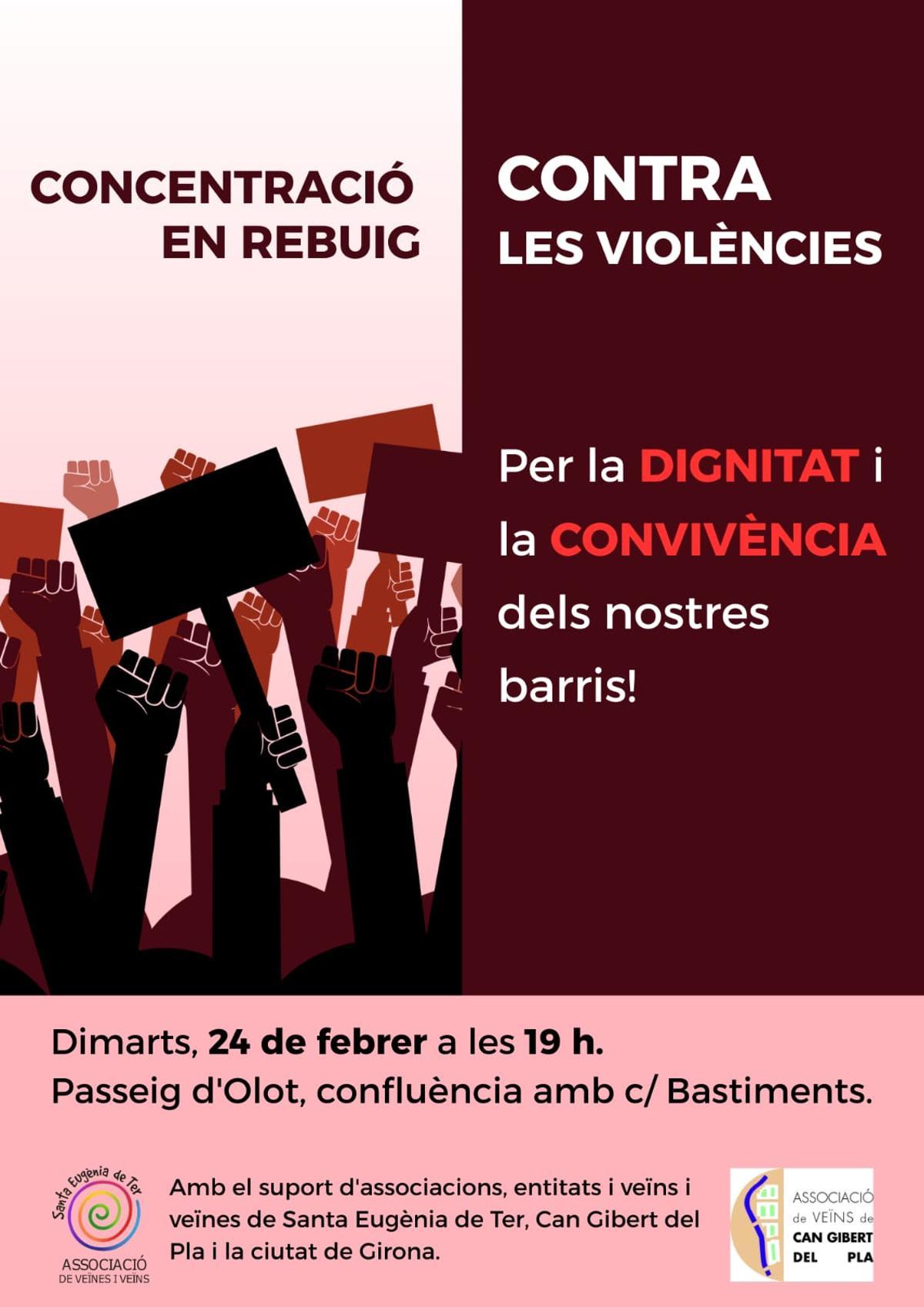 El cartell de la concentració d'aquest dimarts