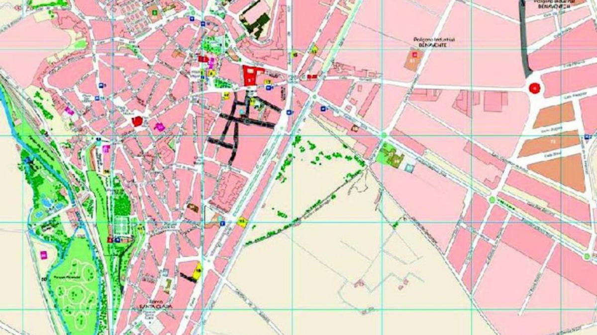 Plano explicativo de las calles pavimentadas. | Cedida