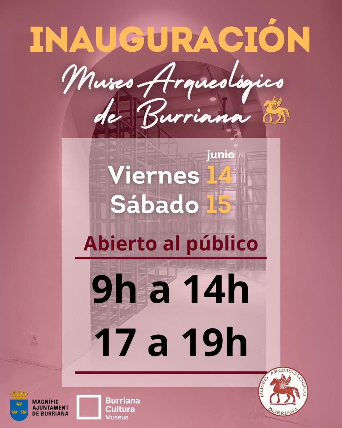 Cartel de la inaguración del Museo Arqueológico