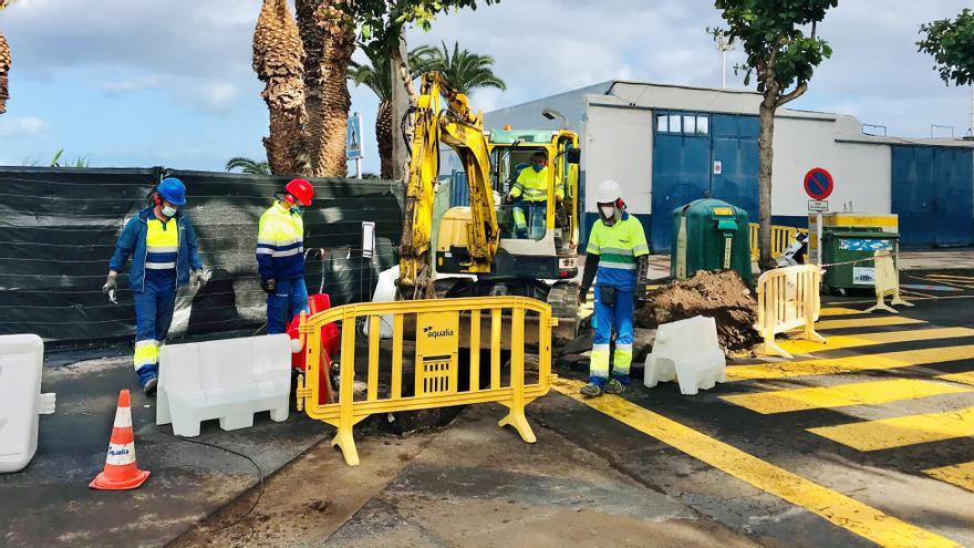 La obra ejecutada junto a la vieja piscina portuense