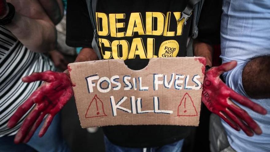 Protesta de activistas en la Cumbre COP27 en Sharm El-Sheikh