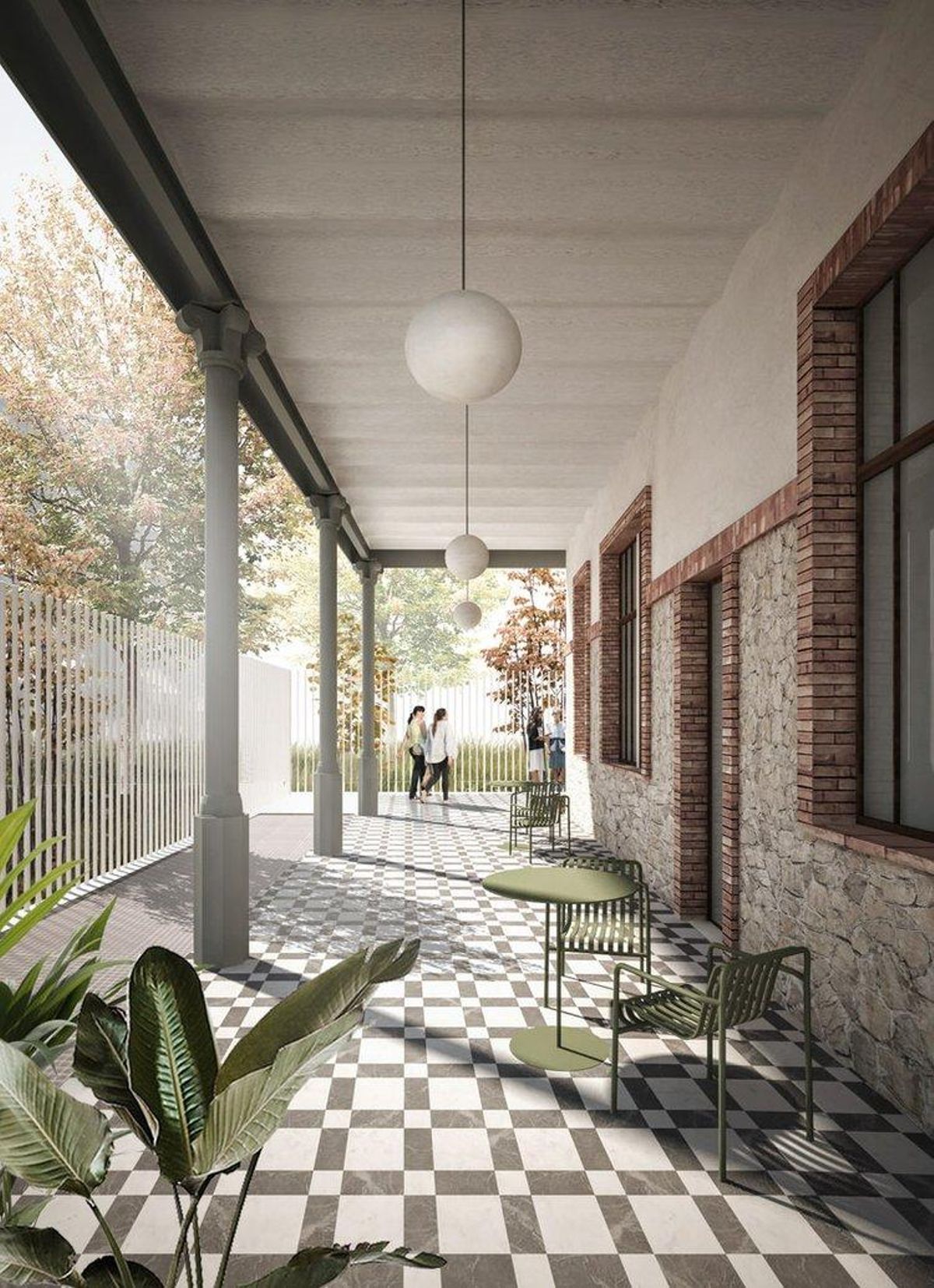 Recreación de un porche de la Casa Hurtado, en Barcelona, una vez que se haya remodelado.