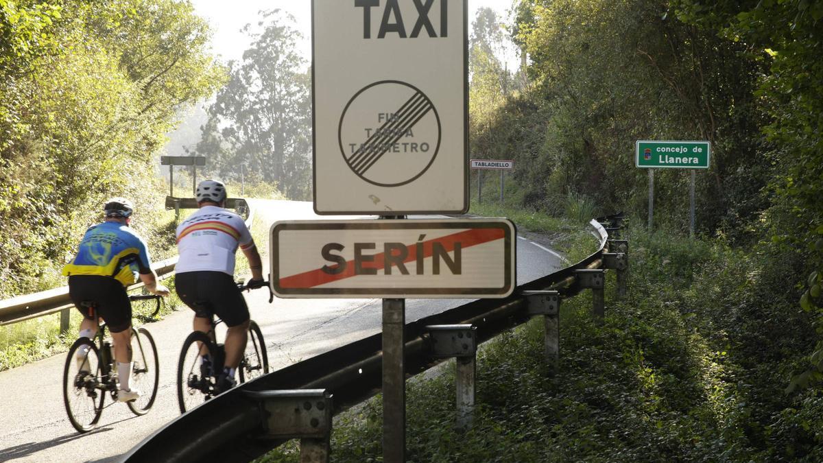 Frontera de Gijón con Llanera a la altura de Serín.