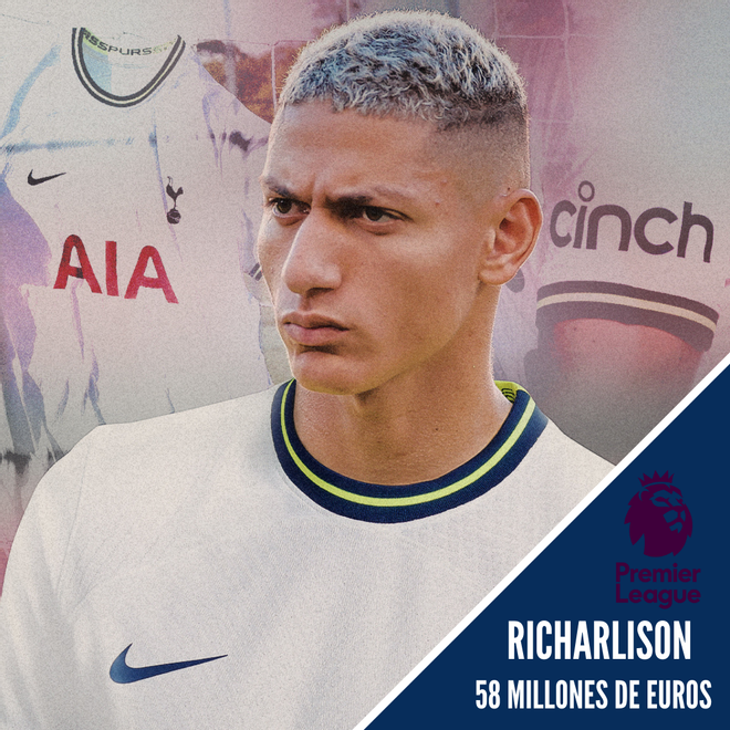 7. Richarlison - Del Everton al Tottenham - 58 millones €