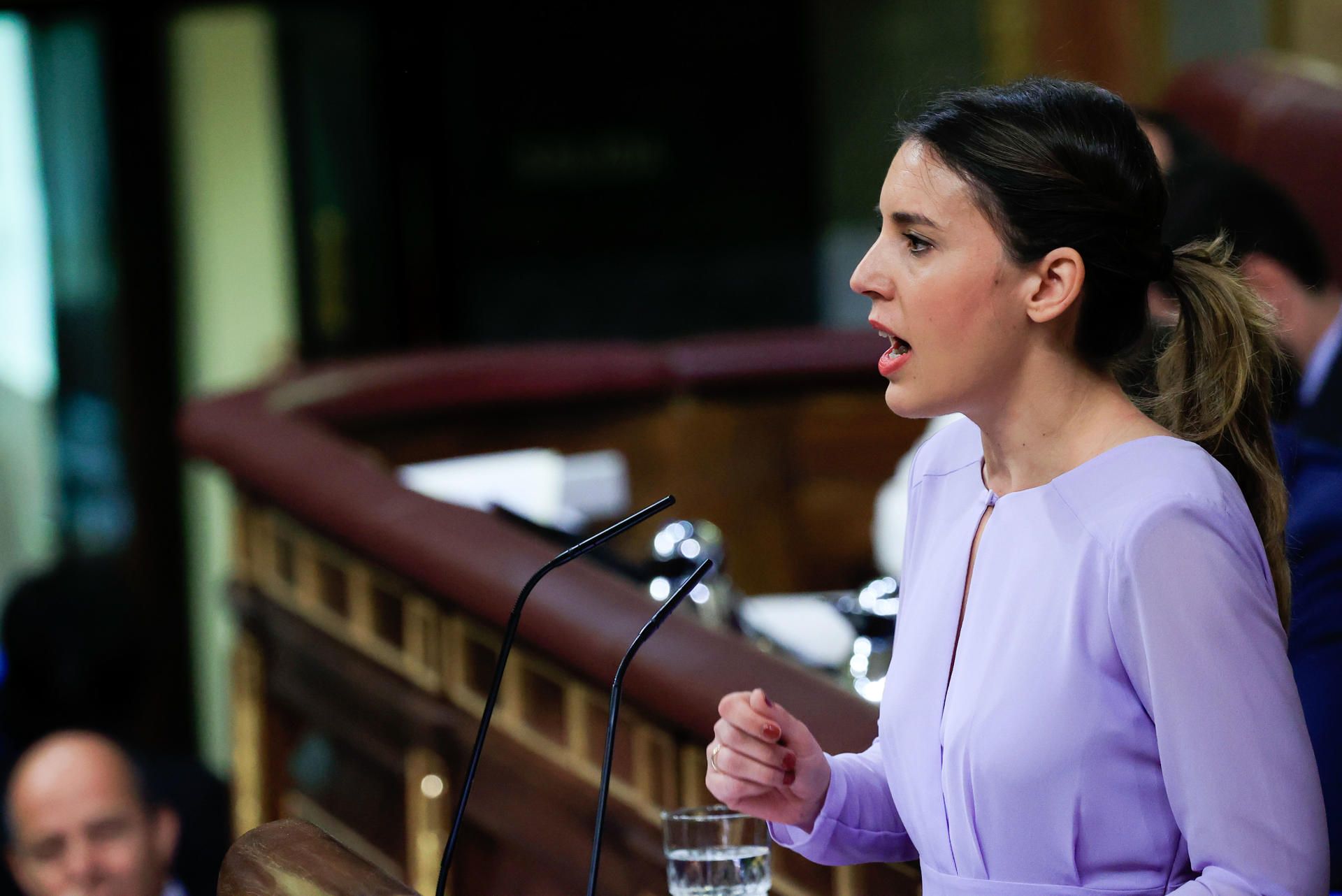 La ministra de Igualdad, Irene Montero, durante el pleno celebrado este jueves en el Congreso.