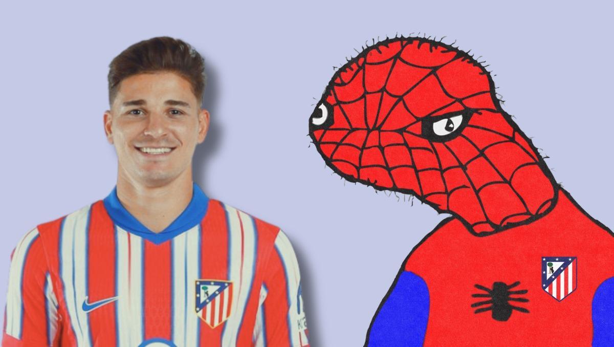 Ilustración de Jesús Malpartida, jefe de diseño gráfico del Atlético, para anunciar el fichaje de Julián Álvarez