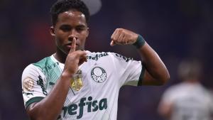 Endrick, futuro jugador del Real Madrid, durante un partido con el Palmeiras.