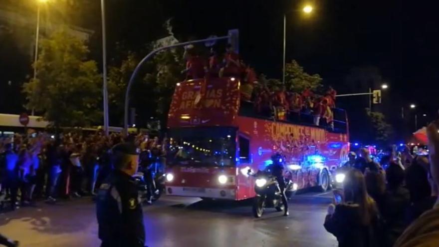 Celebración de la selección española de baloncesto en Madrid