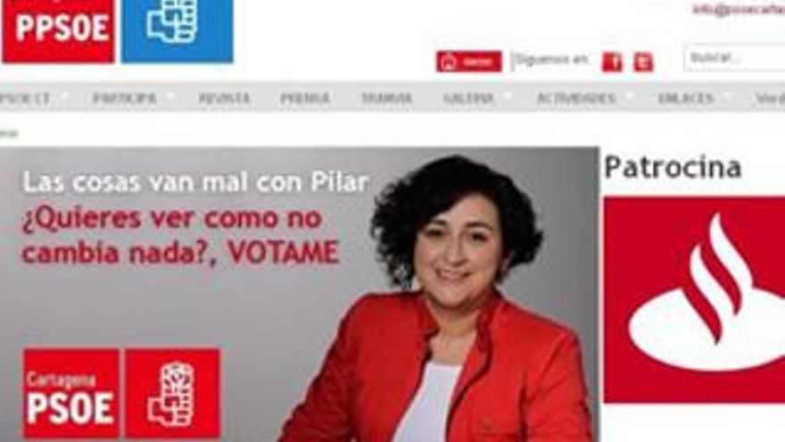 La web pirateada del PSOE antes de que la arreglaran.