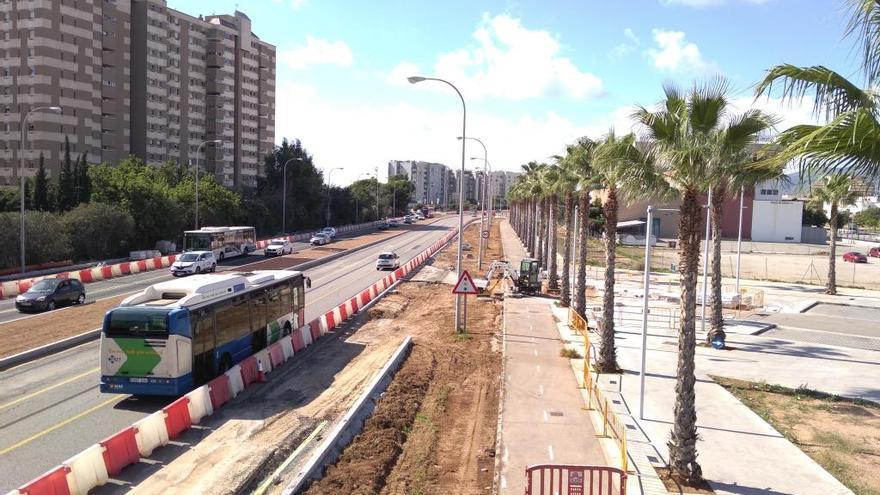 Las obras de transformaciÃ³n de la autopista de Llevant en bulevar.