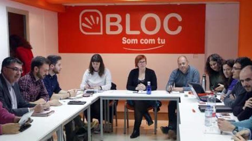 Miembros de la ejecutiva del Bloc en la reunión celebrada el pasado 10 de abril.